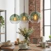 Koyoto Lampadario a sospensione, Lampada a sfera, Lampada a sospensione Verde, Chiaro, 3-Luci