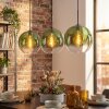 Koyoto Lampadario a sospensione, Lampada a sfera, Lampada a sospensione Verde, Chiaro, 3-Luci