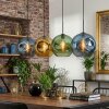 Ripoll Lampadario a sospensione, Lampada a sfera, Lampada a sospensione Blu, Oro, Verde, 4-Luci