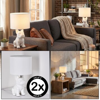 Harol Lampada da tavolo Cromo, Bianco, 1-Luce