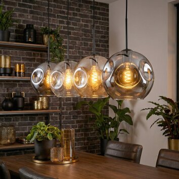 Ripoll Lampadario a sospensione, Lampada a sfera, Lampada a sospensione Ambrato, Chiaro, Grigio fumo, 4-Luci