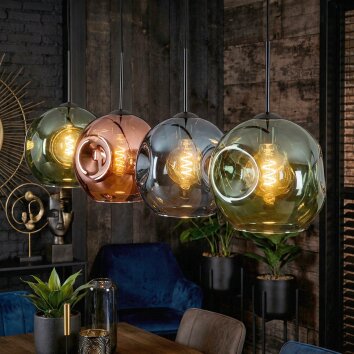 Ripoll Lampadario a sospensione, Lampada a sfera, Lampada a sospensione Blu, Verde, Ramato, 4-Luci