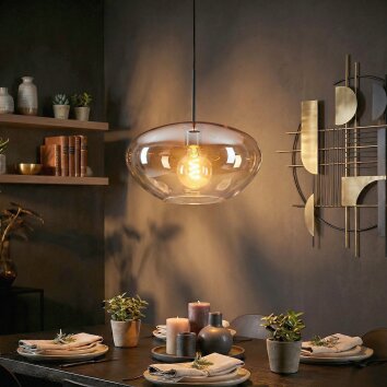Mertola Lampadario a sospensione, Lampada a sospensione Ambrato, Chiaro, 1-Luce