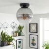 Koyoto Plafoniera, Lampada a sfera 20 cm Chiaro, Grigio fumo, 1-Luce