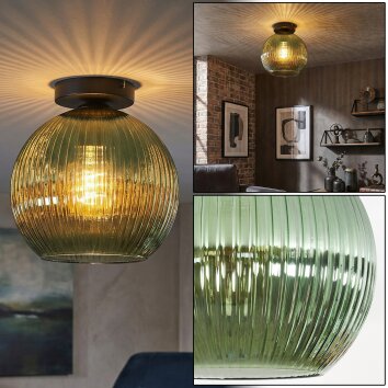 Koyoto Plafoniera, Lampada a sfera 25 cm Verde, 1-Luce
