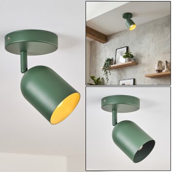 Horen Plafoniera, Faretto da soffitto Verde, 1-Luce