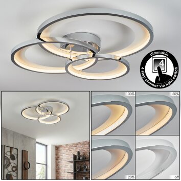 Baiyin Plafoniera LED Cromo, Argento, 1-Luce
