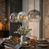 Koyoto Lampadario a sospensione, Lampada a sfera, Lampada a sospensione Ambrato, Chiaro, Grigio fumo, 3-Luci