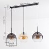 Koyoto Lampadario a sospensione, Lampada a sfera, Lampada a sospensione Ambrato, Chiaro, Grigio fumo, 3-Luci