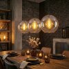 Koyoto Lampadario a sospensione, Lampada a sfera, Lampada a sospensione Ambrato, Chiaro, 3-Luci
