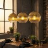 Koyoto Lampadario a sospensione, Lampada a sfera, Lampada a sospensione Oro, Chiaro, 3-Luci