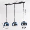 Koyoto Lampadario a sospensione, Lampada a sfera, Lampada a sospensione Blu, Chiaro, 3-Luci