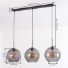 Koyoto Lampadario a sospensione, Lampada a sfera, Lampada a sospensione Grigio fumo, 3-Luci