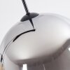 Koyoto Lampadario a sospensione, Lampada a sfera, Lampada a sospensione Ambrato, Cromo, Chiaro, Grigio fumo, 3-Luci