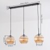 Koyoto Lampadario a sospensione, Lampada a sfera, Lampada a sospensione Ambrato, 3-Luci
