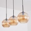 Koyoto Lampadario a sospensione, Lampada a sfera, Lampada a sospensione Ambrato, 3-Luci