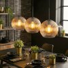 Koyoto Lampadario a sospensione, Lampada a sfera, Lampada a sospensione Ambrato, Chiaro, 3-Luci