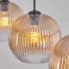 Koyoto Lampadario a sospensione, Lampada a sfera, Lampada a sospensione Ambrato, Chiaro, 3-Luci