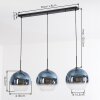 Koyoto Lampadario a sospensione, Lampada a sfera, Lampada a sospensione Blu, Chiaro, 3-Luci
