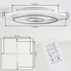 Lidor Plafoniera LED Grigio, Bianco, 1-Luce, Telecomando