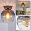 Koyoto Plafoniera, Lampada a sfera 20 cm Chiaro, Grigio fumo, 1-Luce