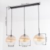 Koyoto Lampadario a sospensione, Lampada a sfera, Lampada a sospensione Ambrato, Chiaro, 3-Luci