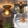 Koyoto Plafoniera, Lampada a sfera 25 cm Chiaro, Grigio fumo, 1-Luce