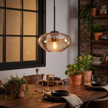 Mertola Lampadario a sospensione, Lampada a sospensione Ambrato, Chiaro, 1-Luce