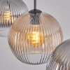 Koyoto Lampadario a sospensione, Lampada a sfera, Lampada a sospensione Ambrato, Chiaro, Grigio fumo, 3-Luci