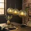 Koyoto Lampadario a sospensione, Lampada a sfera, Lampada a sospensione Verde, 3-Luci