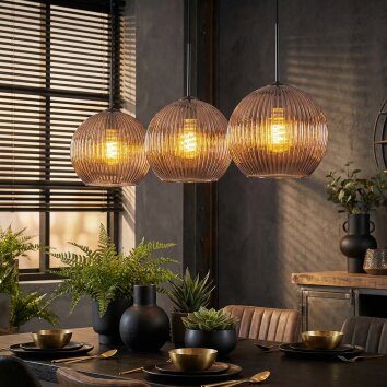 Koyoto Lampadario a sospensione, Lampada a sfera, Lampada a sospensione Ramato, 3-Luci