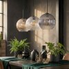 Koyoto Lampadario a sospensione, Lampada a sfera, Lampada a sospensione Ambrato, Chiaro, Grigio fumo, 3-Luci