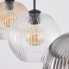 Koyoto Lampadario a sospensione, Lampada a sfera, Lampada a sospensione Ambrato, Chiaro, Grigio fumo, 3-Luci