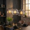 Koyoto Lampadario a sospensione, Lampada a sfera, Lampada a sospensione Ambrato, Chiaro, Grigio fumo, 3-Luci