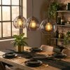 Koyoto Lampadario a sospensione, Lampada a sfera, Lampada a sospensione Grigio fumo, 3-Luci
