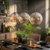 Koyoto Lampadario a sospensione, Lampada a sfera, Lampada a sospensione Ambrato, 3-Luci
