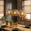 Koyoto Lampadario a sospensione, Lampada a sfera, Lampada a sospensione Ambrato, 3-Luci