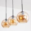 Koyoto Lampadario a sospensione, Lampada a sfera, Lampada a sospensione Ambrato, 3-Luci