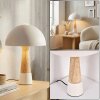 Forgek Lampada da tavolo Crema, Effetto pietra, Bianco, 1-Luce