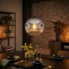 Ripoll Lampadario a sospensione, Lampada a sfera, Lampada a sospensione Cromo, Chiaro, Grigio fumo, 1-Luce