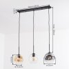 Ripoll Lampadario a sospensione, Lampada a sfera, Lampada a sospensione Ambrato, Chiaro, Grigio fumo, 3-Luci