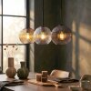 Koyoto Lampadario a sospensione, Lampada a sfera, Lampada a sospensione Ambrato, Chiaro, Grigio fumo, 3-Luci