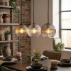 Koyoto Lampadario a sospensione, Lampada a sfera, Lampada a sospensione Ambrato, Chiaro, Grigio fumo, 3-Luci