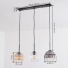 Koyoto Lampadario a sospensione, Lampada a sfera, Lampada a sospensione Ambrato, Chiaro, Grigio fumo, 3-Luci