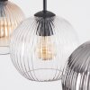 Koyoto Lampadario a sospensione, Lampada a sfera, Lampada a sospensione Ambrato, Chiaro, Grigio fumo, 3-Luci