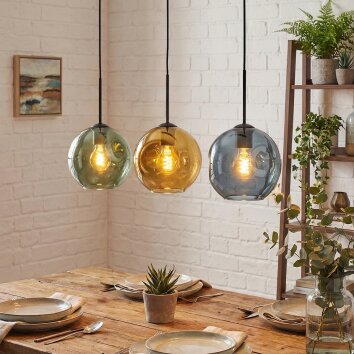 Ripoll Lampadario a sospensione, Lampada a sfera, Lampada a sospensione Blu, Oro, Verde, 3-Luci