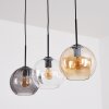 Koyoto Lampadario a sospensione, Lampada a sfera, Lampada a sospensione Ambrato, Chiaro, Grigio fumo, 3-Luci