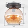 Koyoto Plafoniera, Lampada a sfera 25 cm Ambrato, 1-Luce