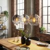 Koyoto Lampadario a sospensione, Lampada a sospensione 20 cm Ambrato, Chiaro, Grigio fumo, 3-Luci