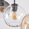 Koyoto Lampadario a sospensione, Lampada a sospensione 20 cm Ambrato, Chiaro, Grigio fumo, 3-Luci